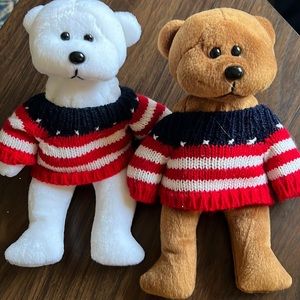 Americana themed bears lot set of two